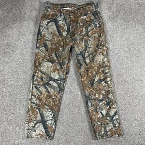 Vtg Real Work Wear Camo Pants Mens 35x30* Evasion Foliage Camouflage (Tag 38x32)